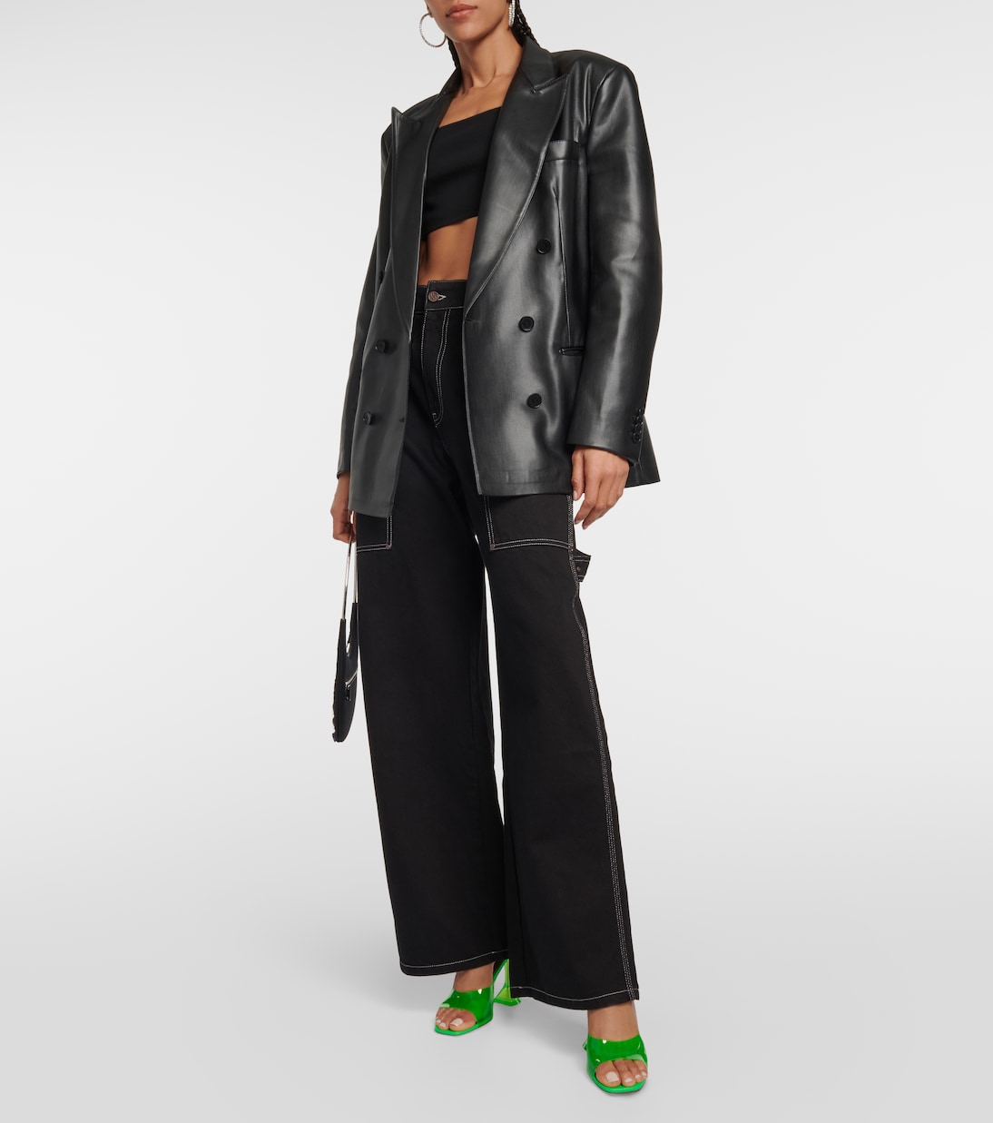 Pantoletten Lupita mit Leder | Amina Muaddi