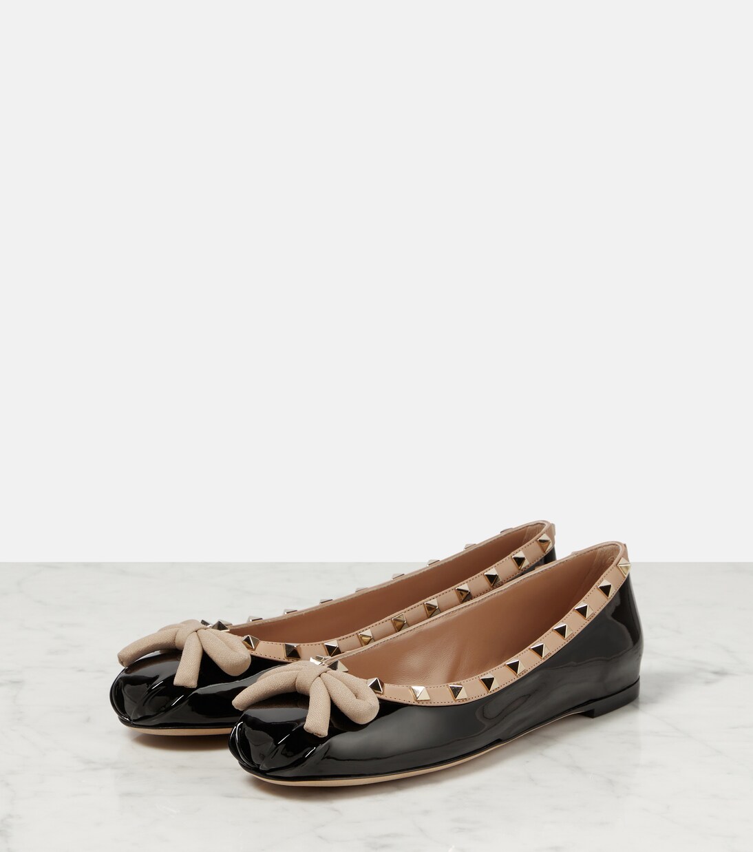 Ballerinas Rockstud aus Lackleder | Valentino Garavani
