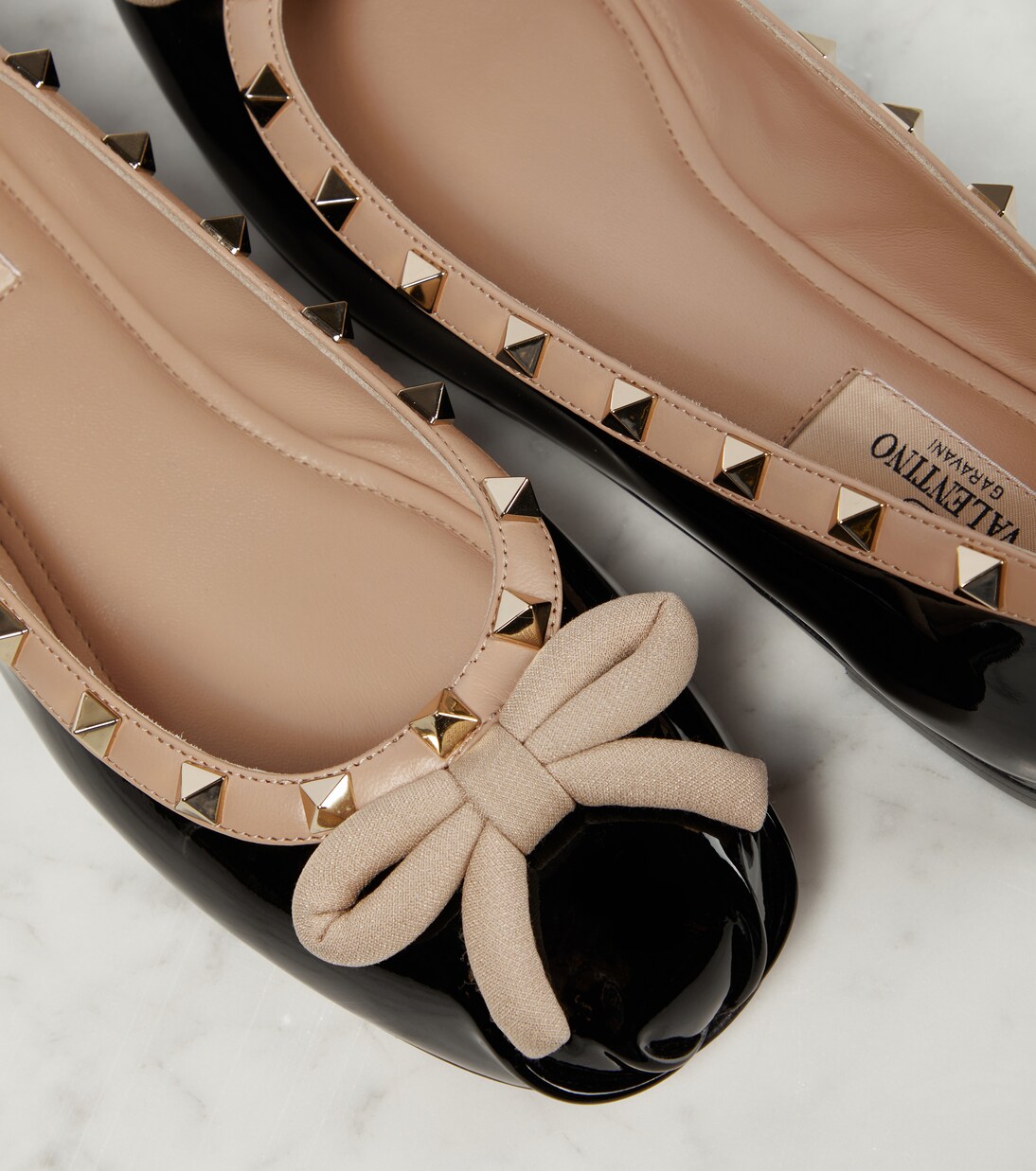 Ballerinas Rockstud aus Lackleder | Valentino Garavani