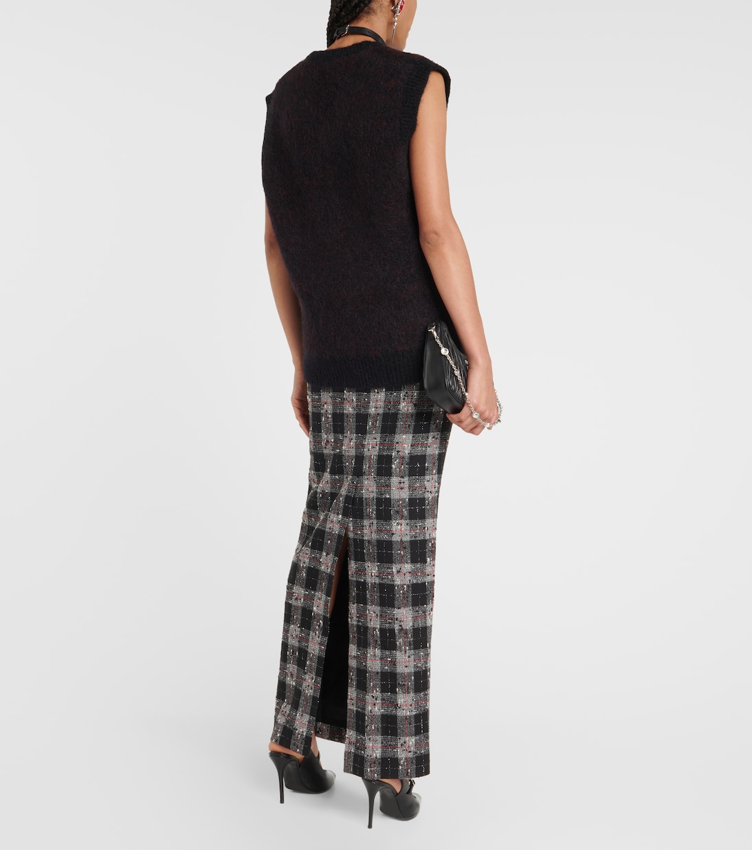 Pull sans manches en mohair mélangé | Alessandra Rich