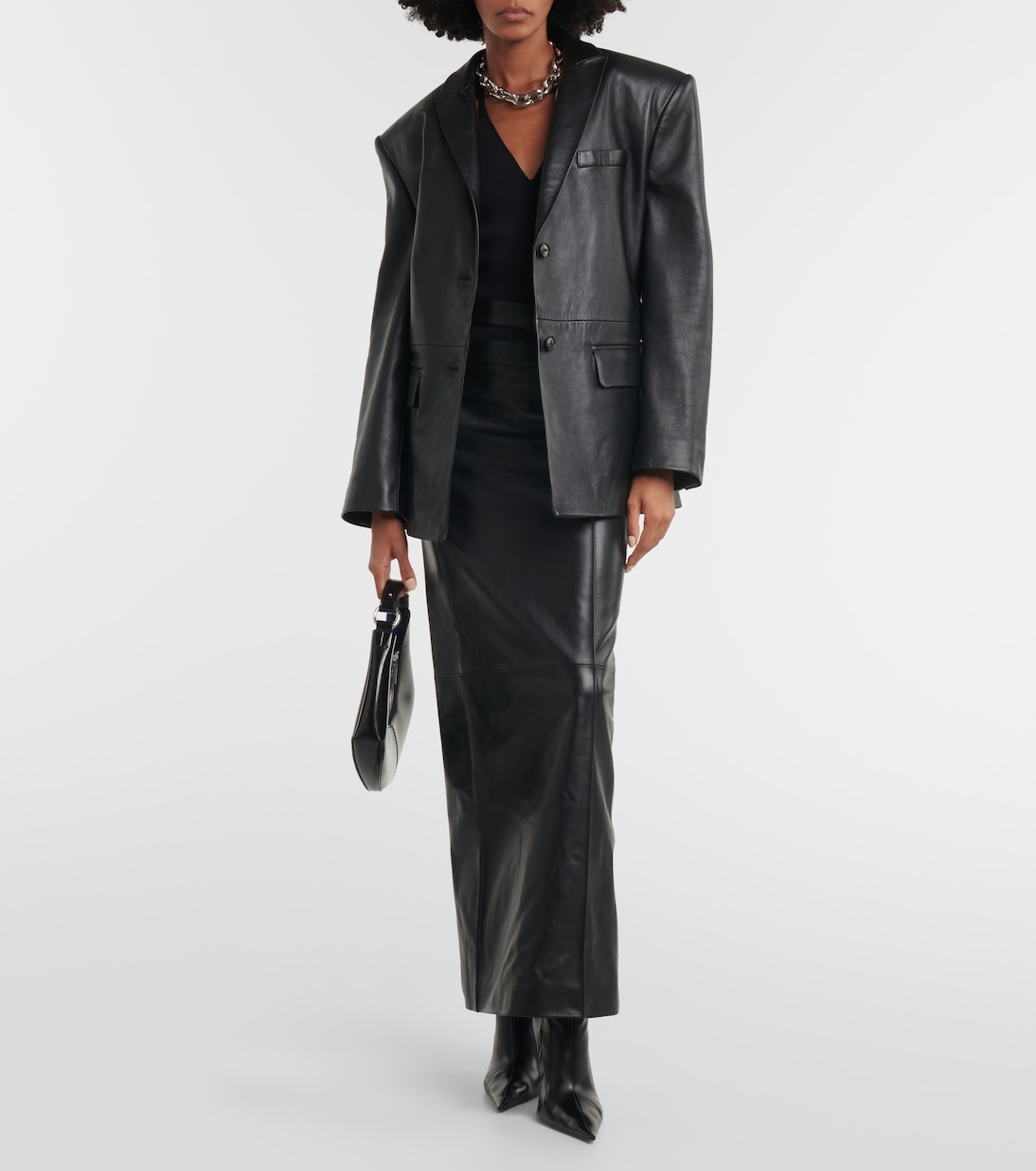 Low-Rise-Maxirock Ararat aus Leder | The Mannei