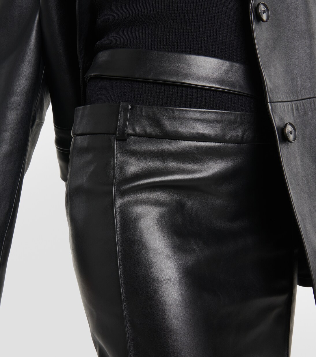 Low-Rise-Maxirock Ararat aus Leder | The Mannei