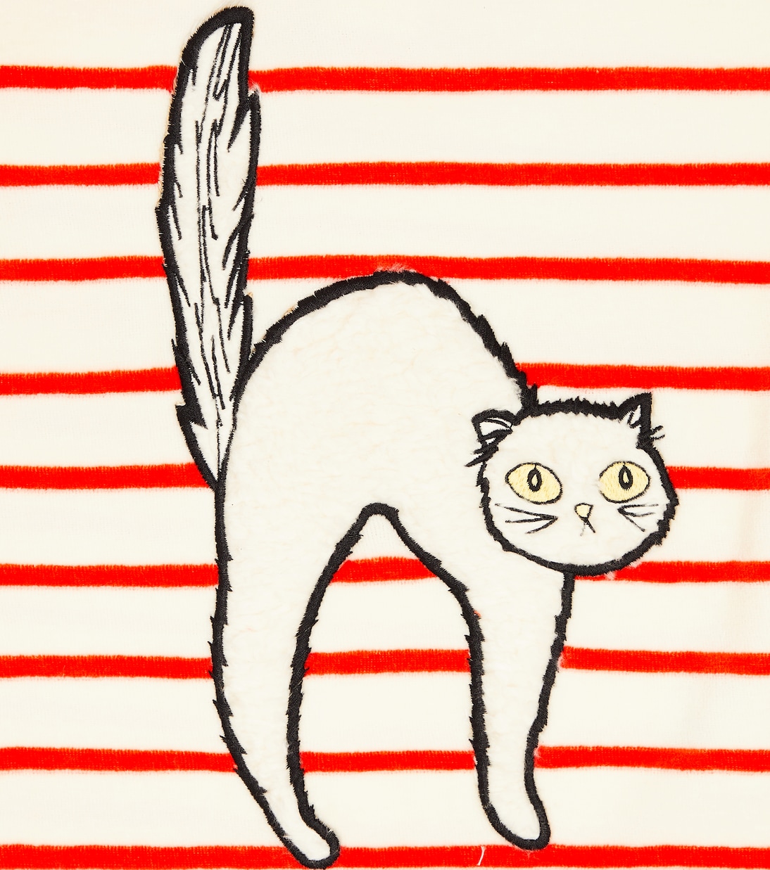 Appliqué striped cotton velour sweatshirt | Mini Rodini