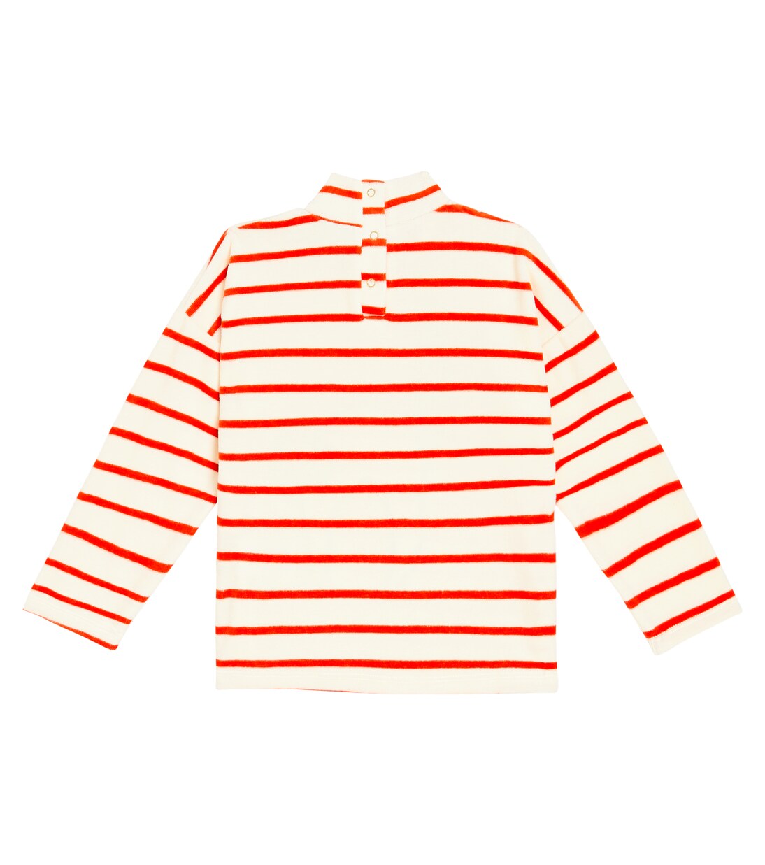 Appliqué striped cotton velour sweatshirt | Mini Rodini