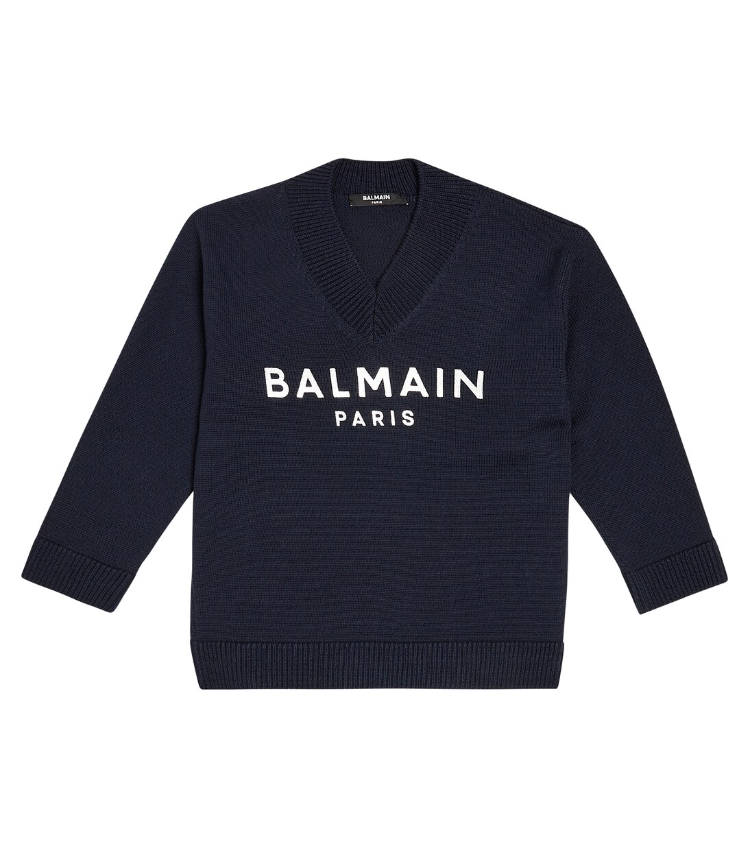Logo cotton and wool sweater | Balmain Kids