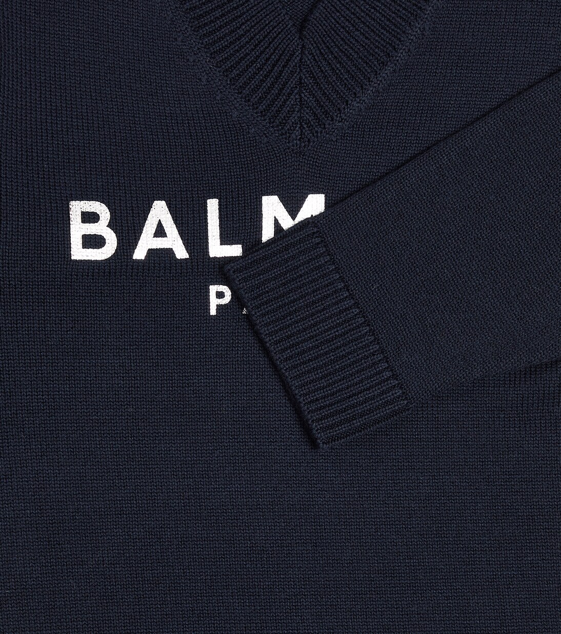 Logo cotton and wool sweater | Balmain Kids