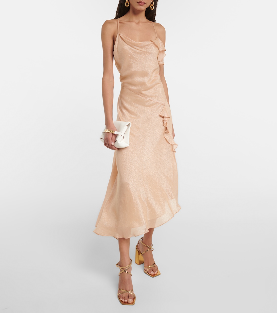 Bias Cami Lurex® twill slip dress | Victoria Beckham