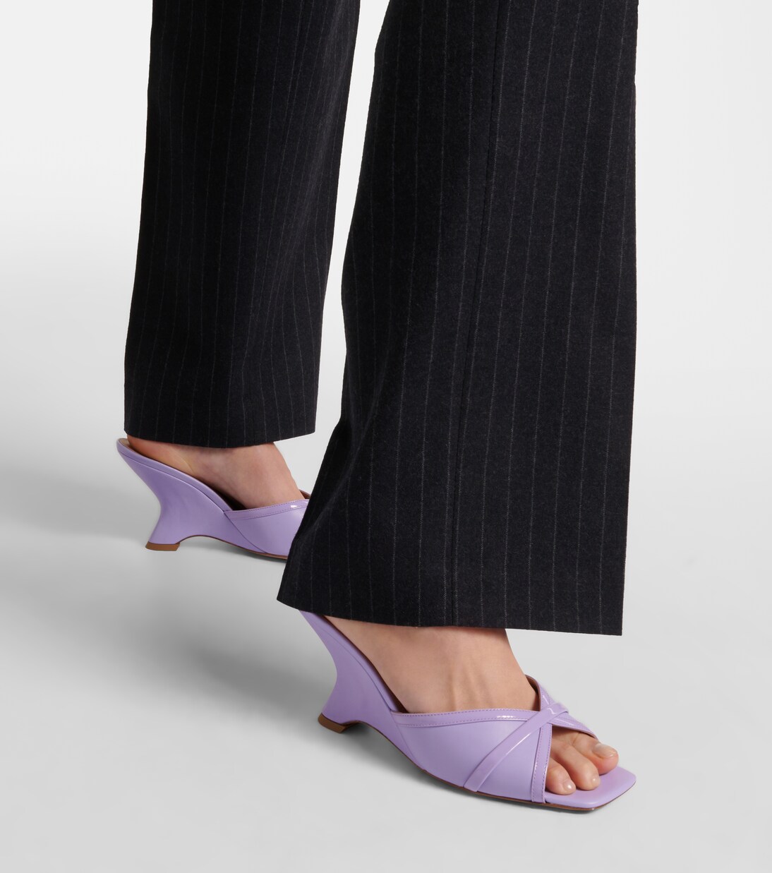 Wedge-Pantoletten Perla 85 aus Leder | Malone Souliers