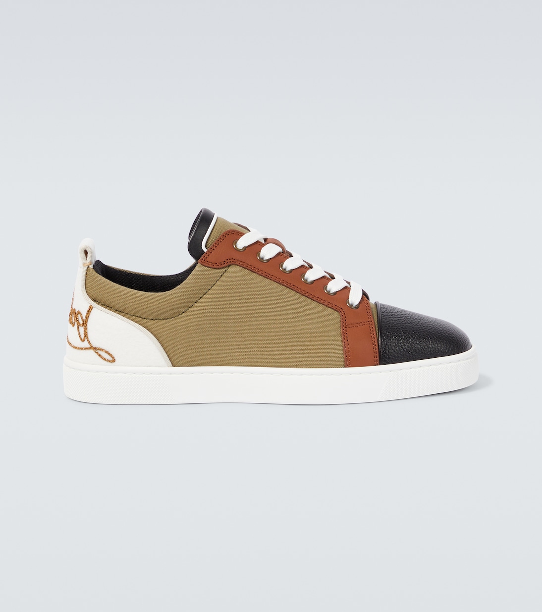 Fun Louis Junior leather and canvas sneakers | Christian Louboutin