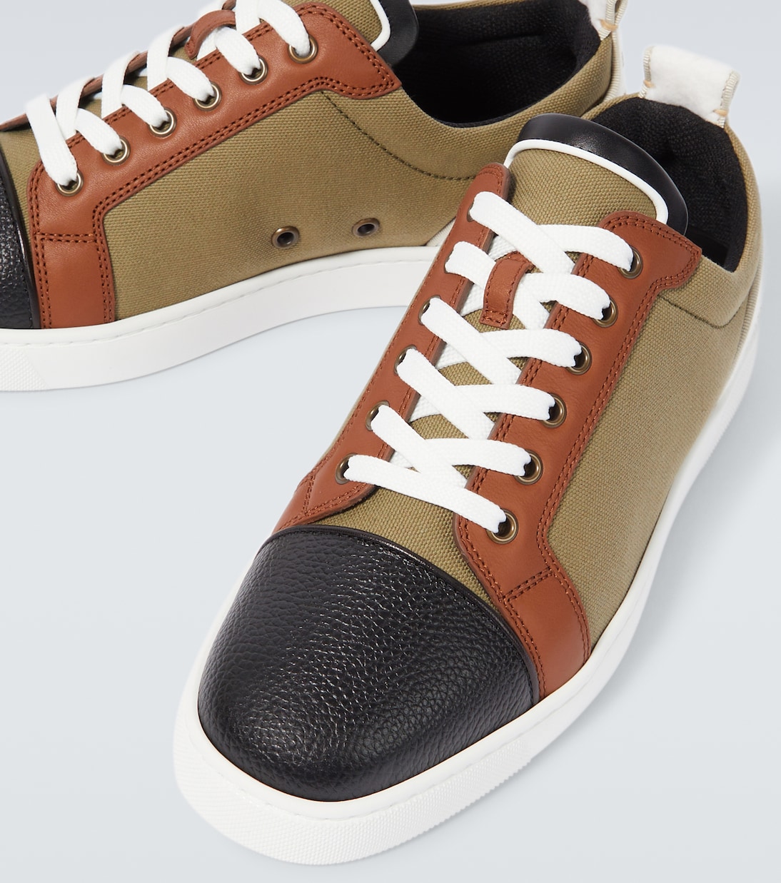 Fun Louis Junior leather and canvas sneakers | Christian Louboutin