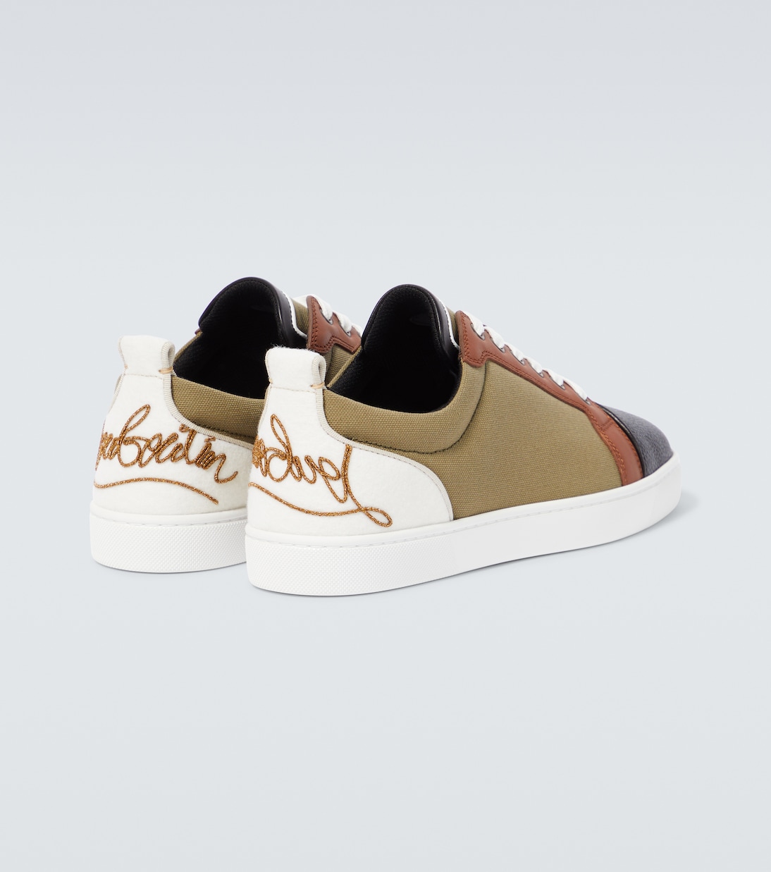 Fun Louis Junior leather and canvas sneakers | Christian Louboutin