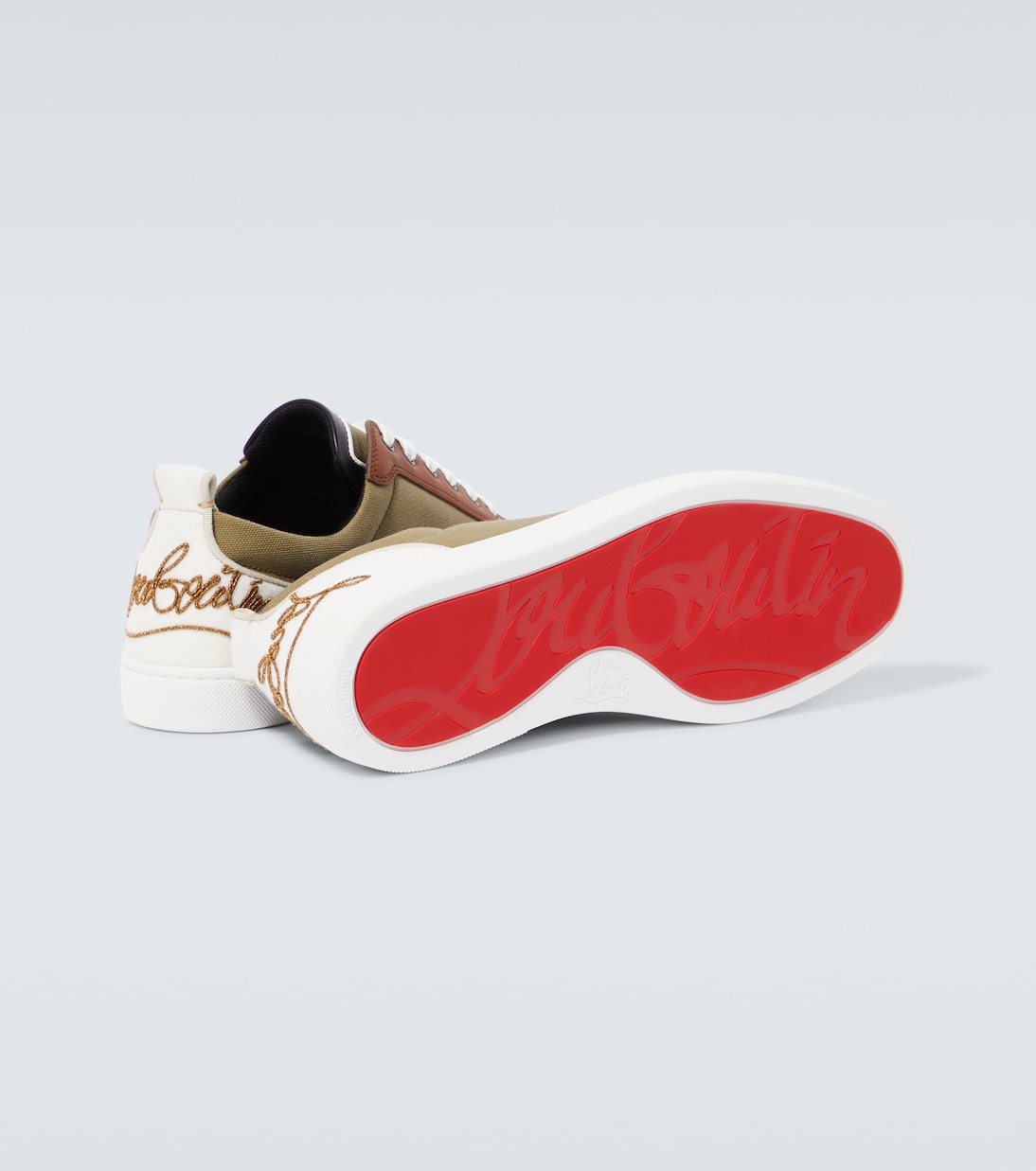 Fun Louis Junior leather and canvas sneakers | Christian Louboutin