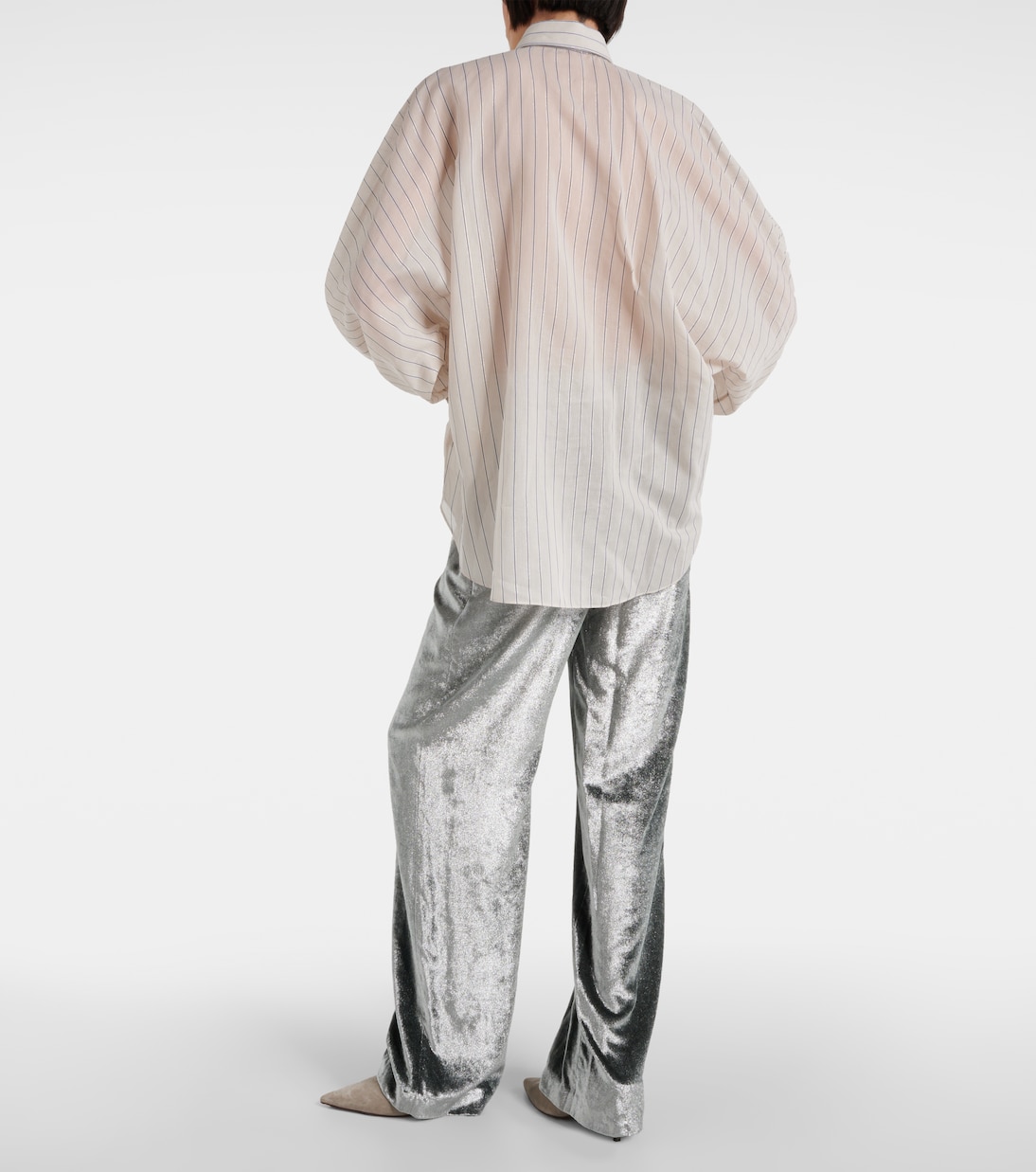 Cotton-blend lamé shirt | Brunello Cucinelli