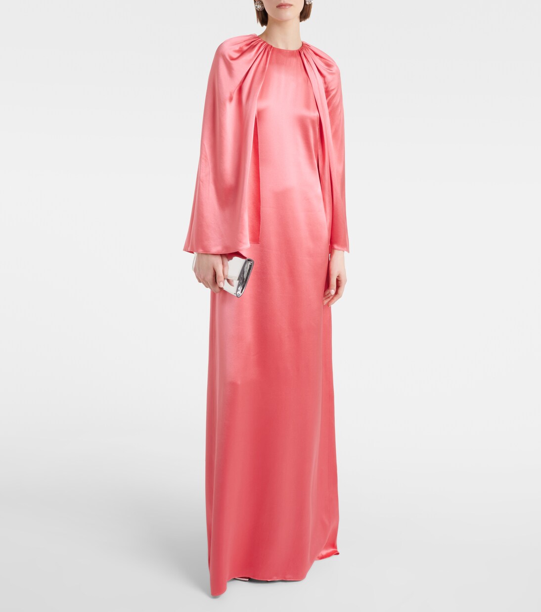 Abito lungo in raso di seta | Monique Lhuillier