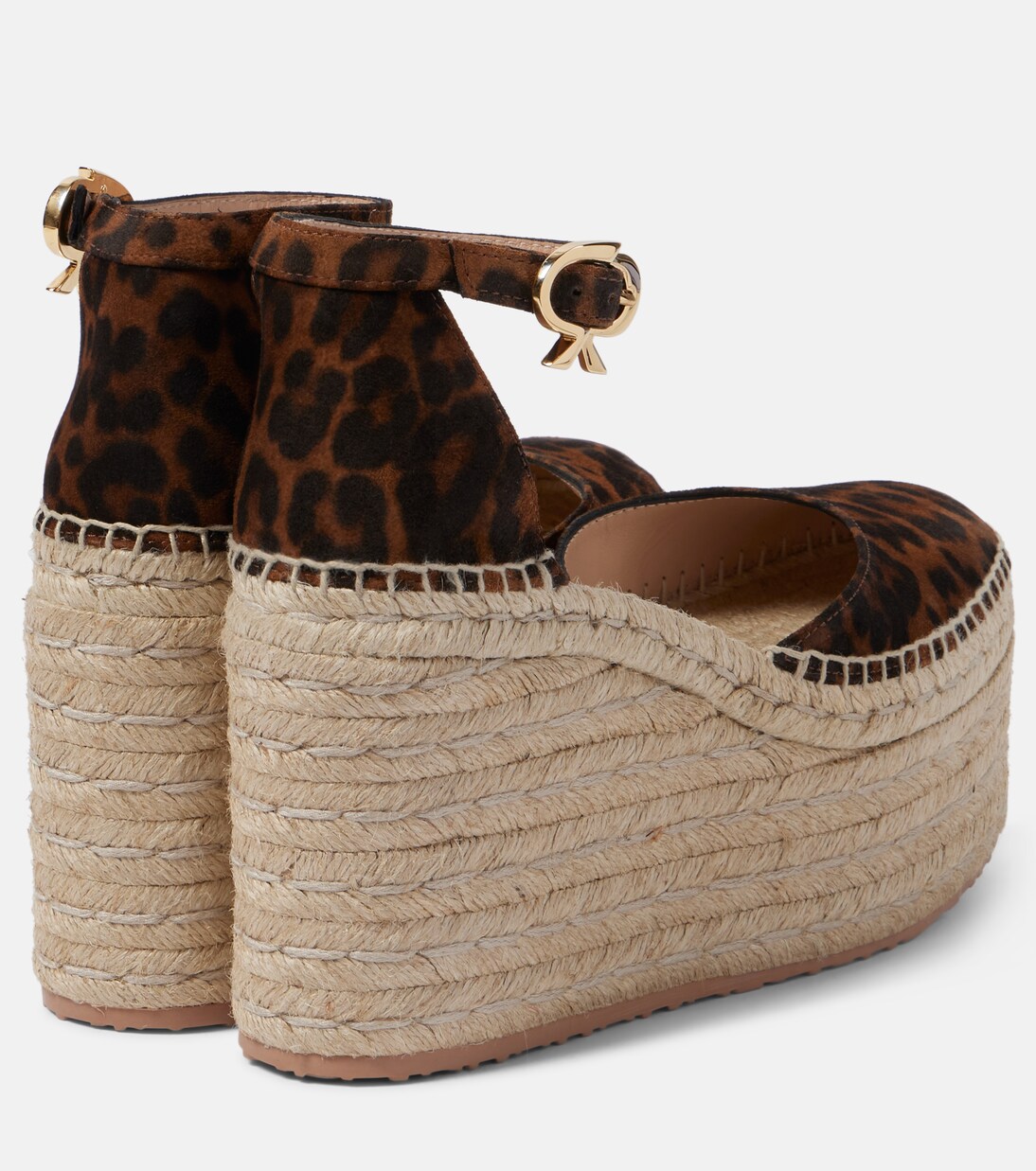 Espadrille-Wedges aus Veloursleder | Gianvito Rossi