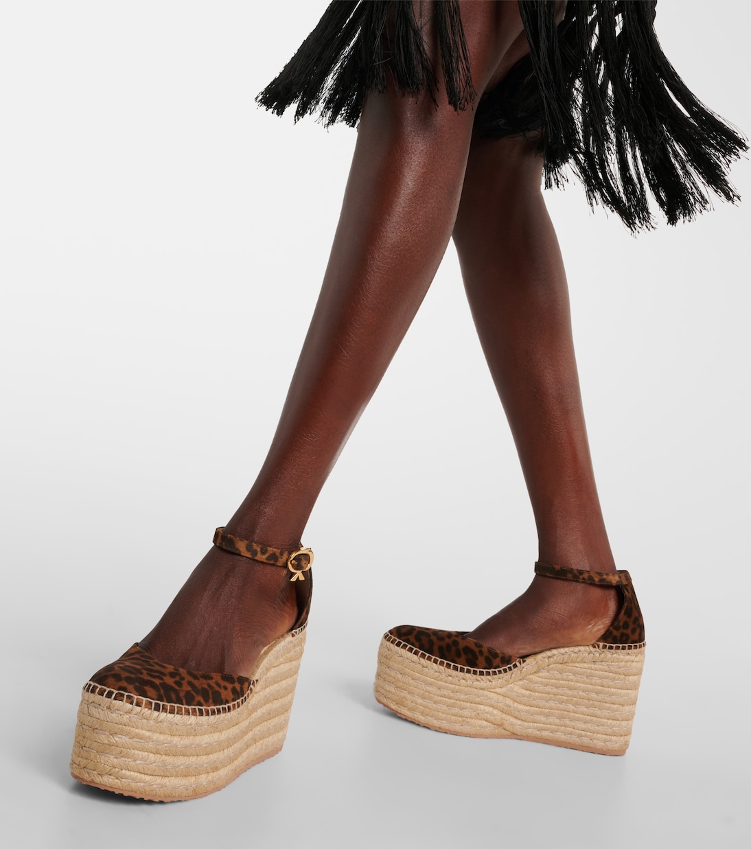 Espadrille-Wedges aus Veloursleder | Gianvito Rossi