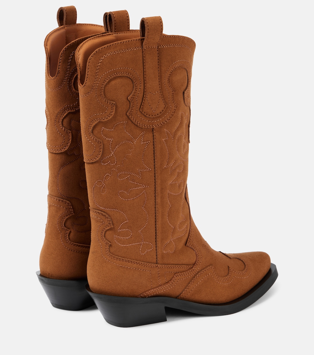 Bestickte Westernstiefel aus Lederimitat | Ganni