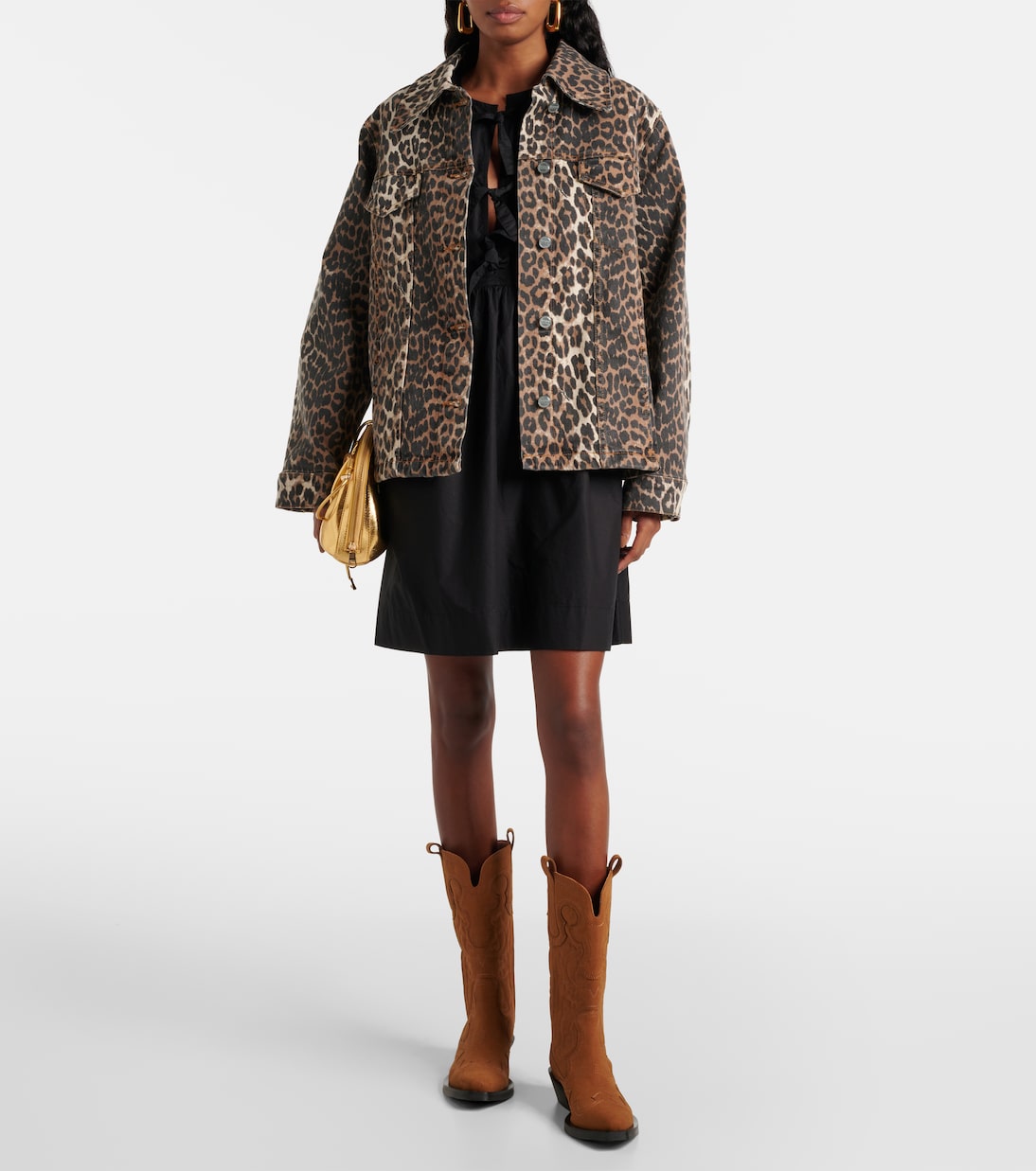 Bestickte Westernstiefel aus Lederimitat | Ganni