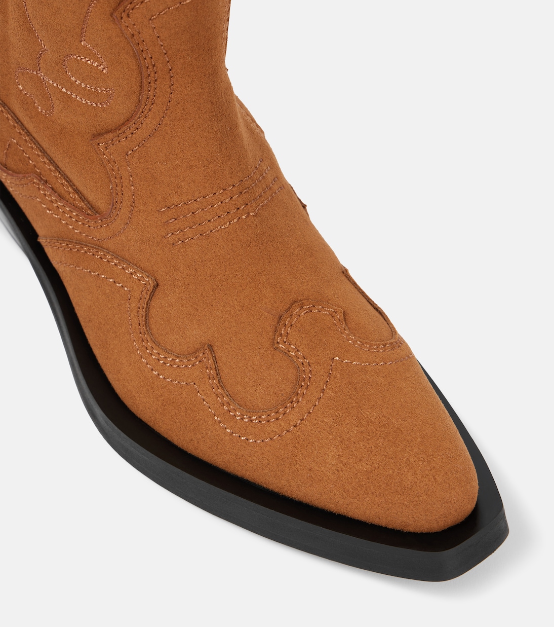 Bestickte Westernstiefel aus Lederimitat | Ganni