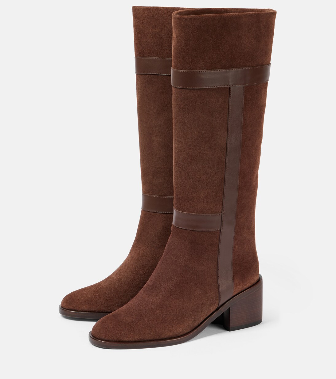 Lyube 65 shearling-lined suede knee-high boots | Clergerie