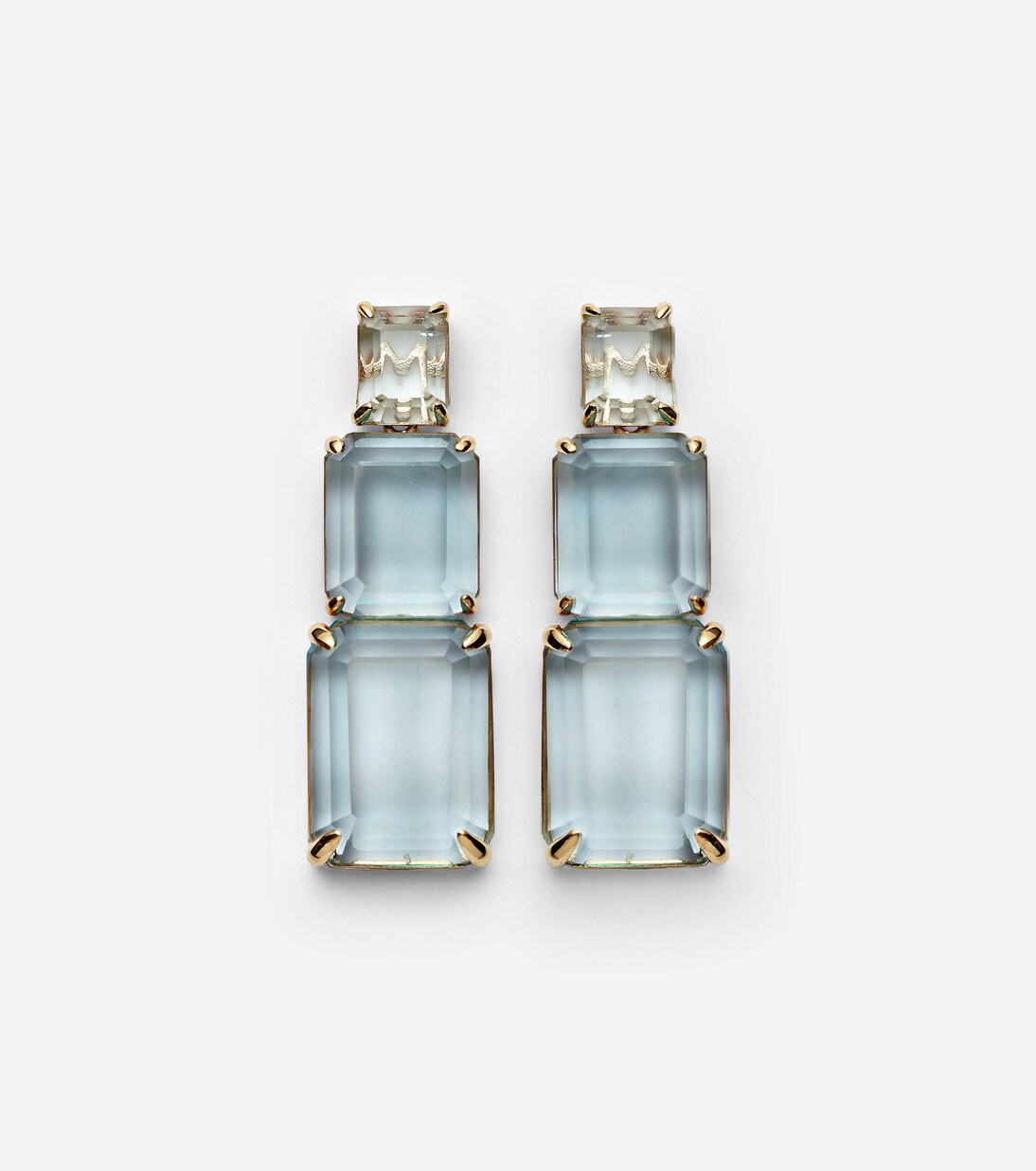 Arithmetic Composition 14kt gold drop earrings with topaz | Mateo