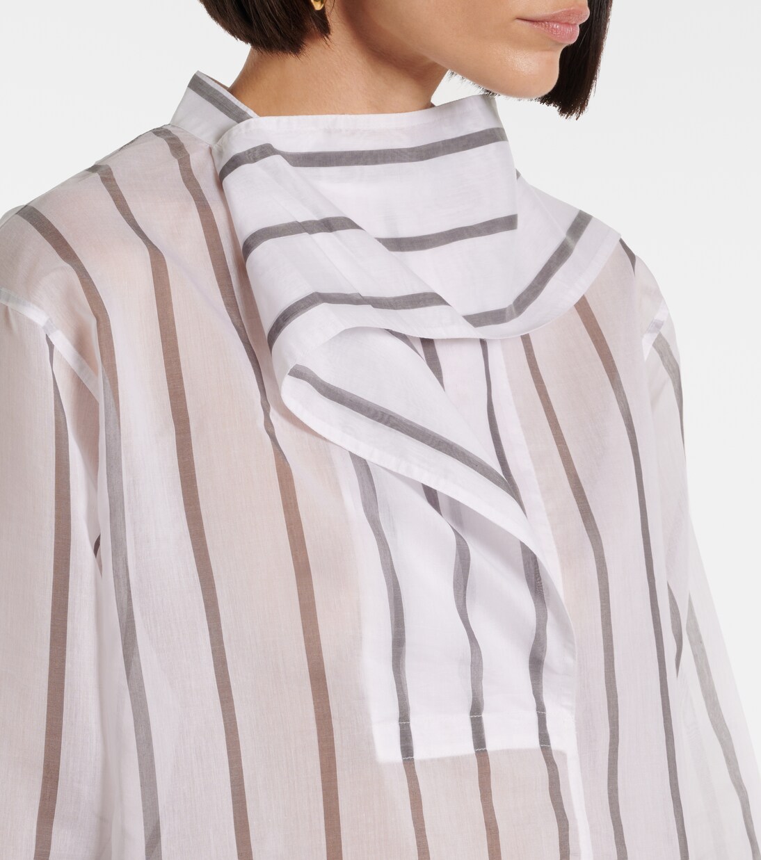 Cotton and silk organza scarf shirt | Toteme