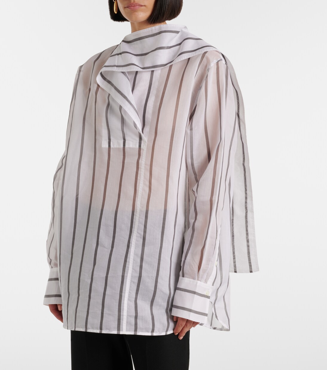 Cotton and silk organza scarf shirt | Toteme