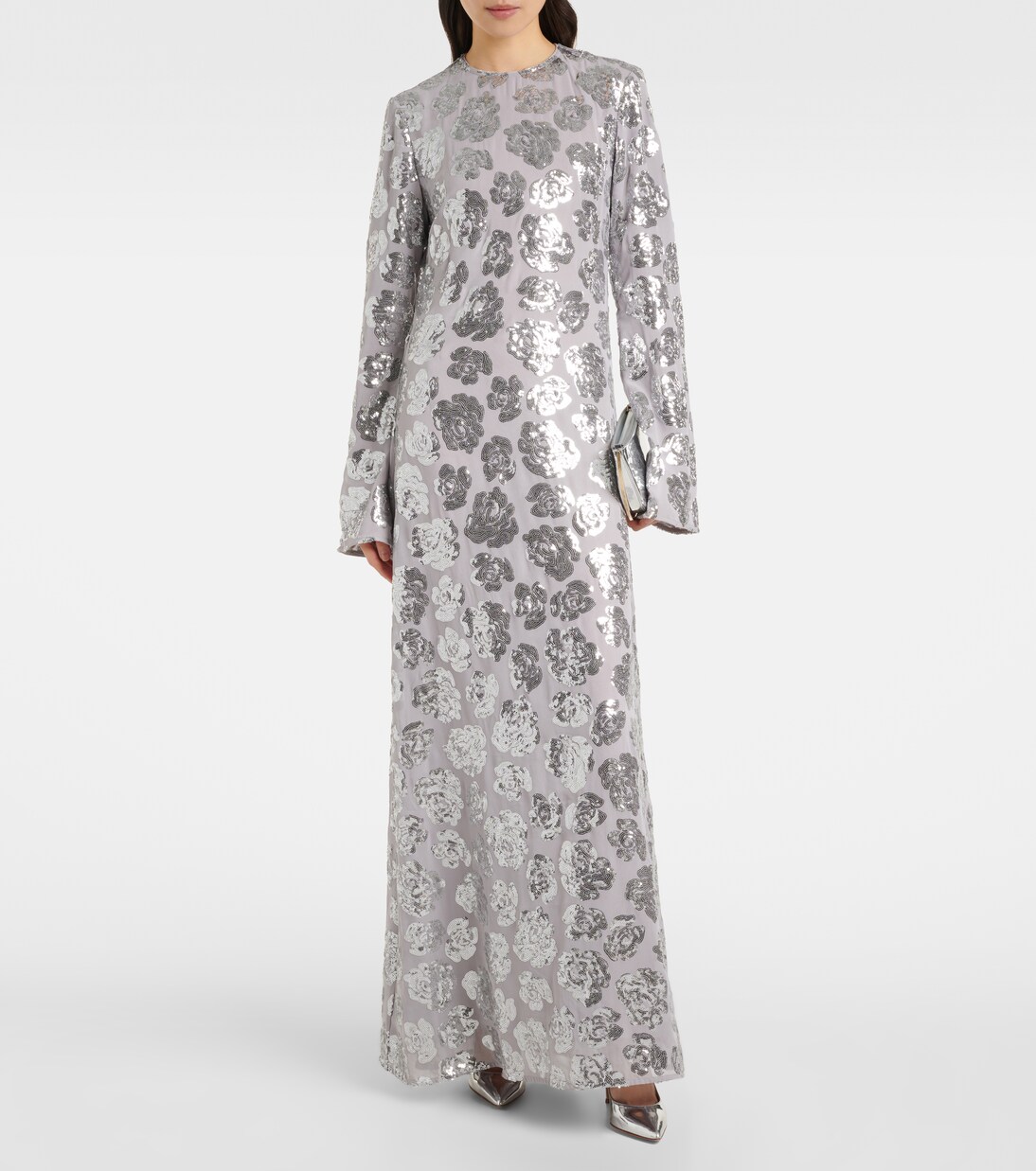 Robe longue à sequins et à fleurs | Rotate