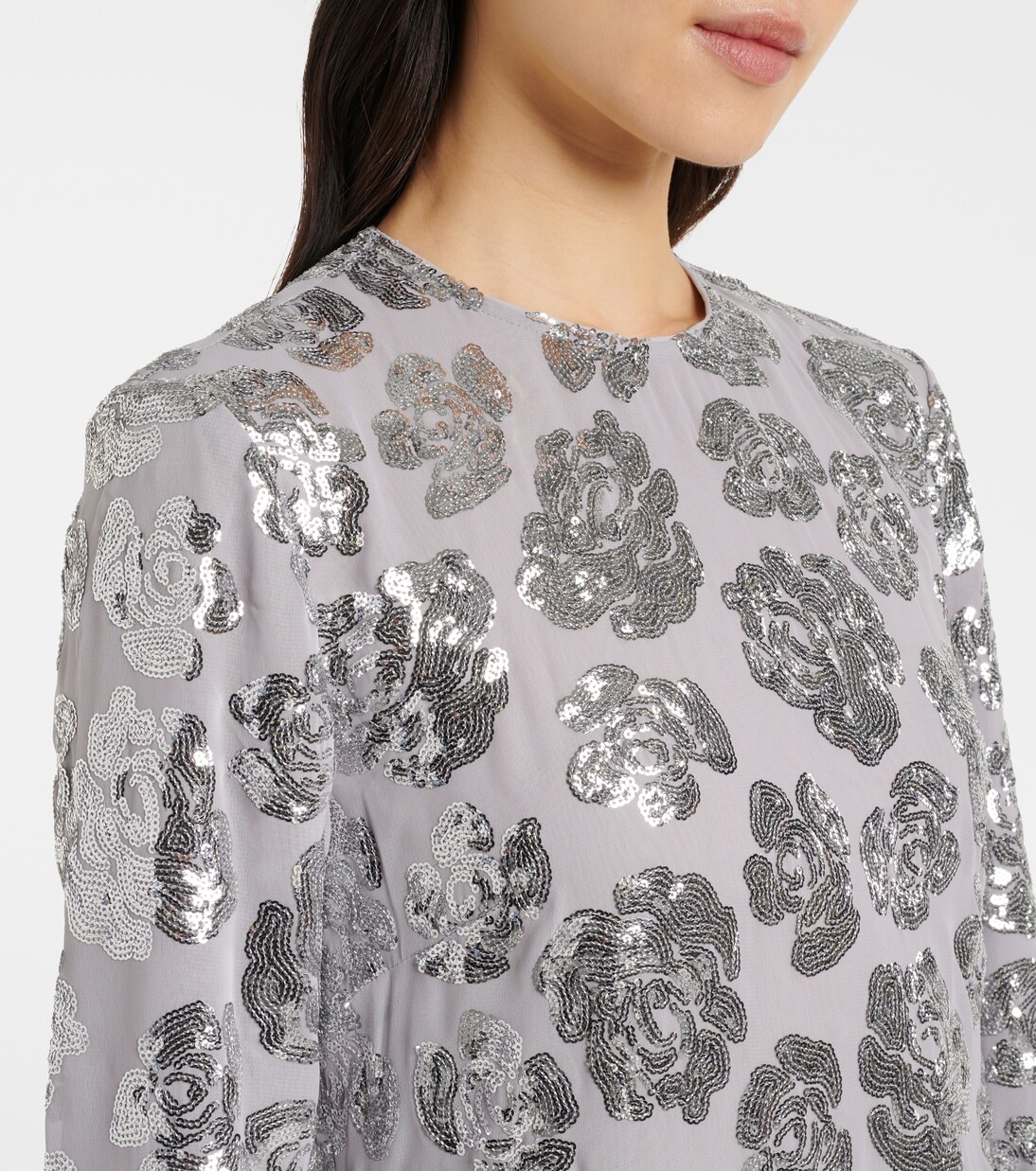 Robe longue à sequins et à fleurs | Rotate