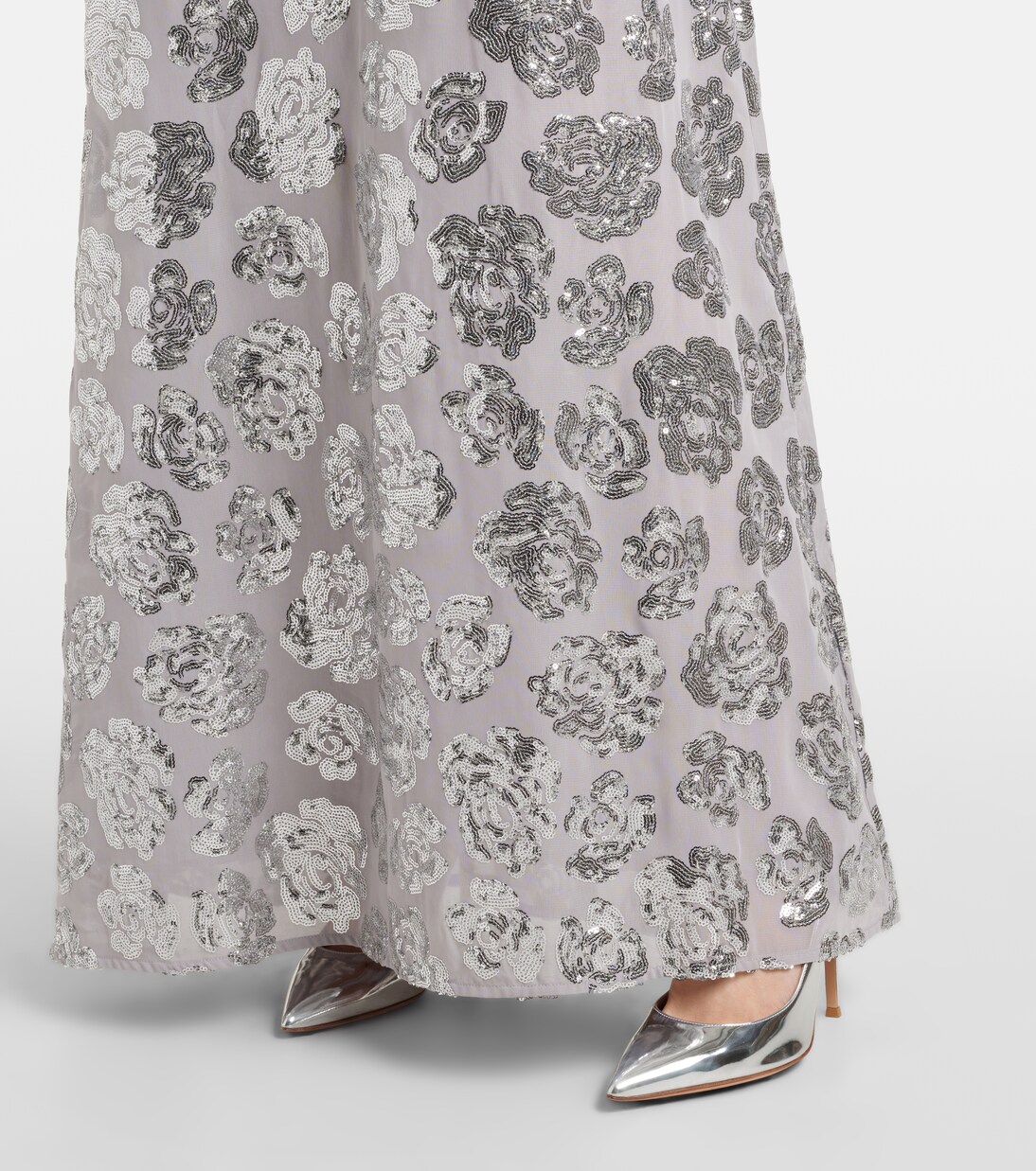 Robe longue à sequins et à fleurs | Rotate