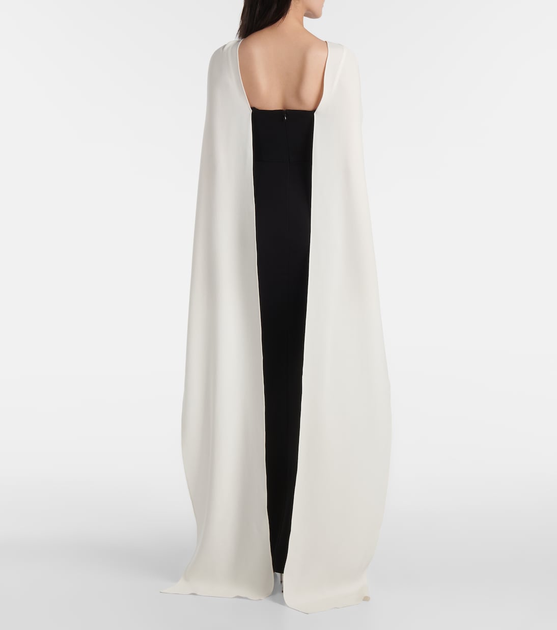 Caped floral-appliqué cady gown | Roland Mouret