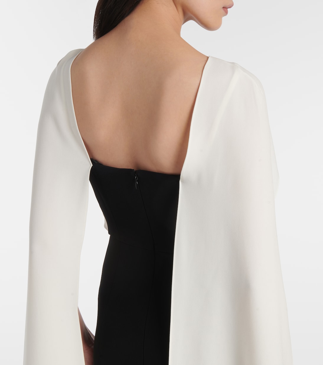 Caped floral-appliqué cady gown | Roland Mouret