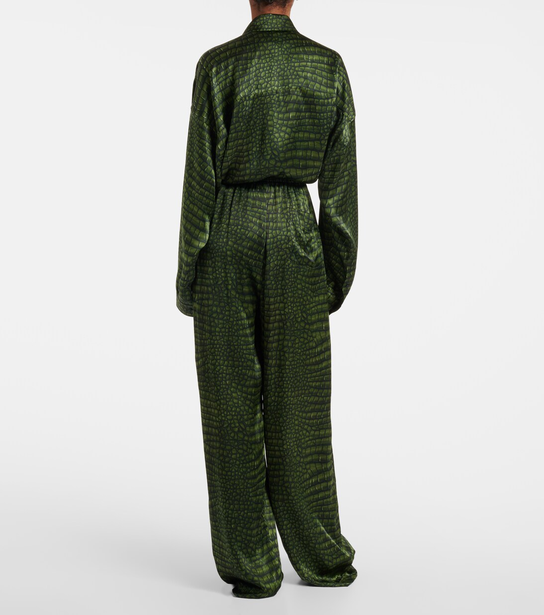 Printed silk satin wide-leg pants  | Balenciaga