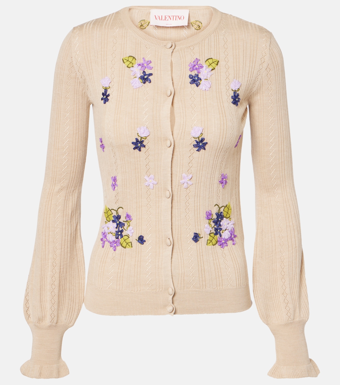 Embroidered virgin wool cardigan | Valentino