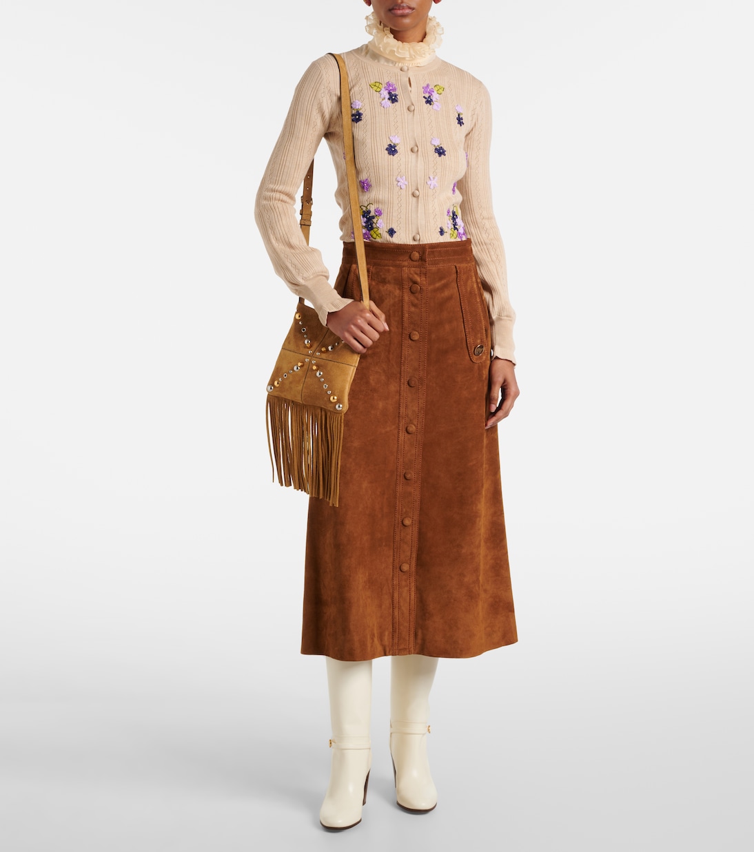 Embroidered virgin wool cardigan | Valentino