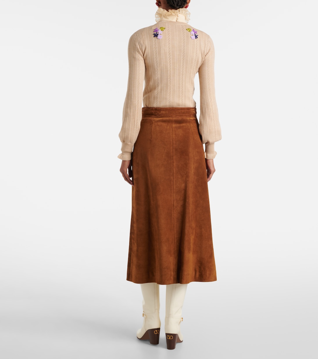 Embroidered virgin wool cardigan | Valentino