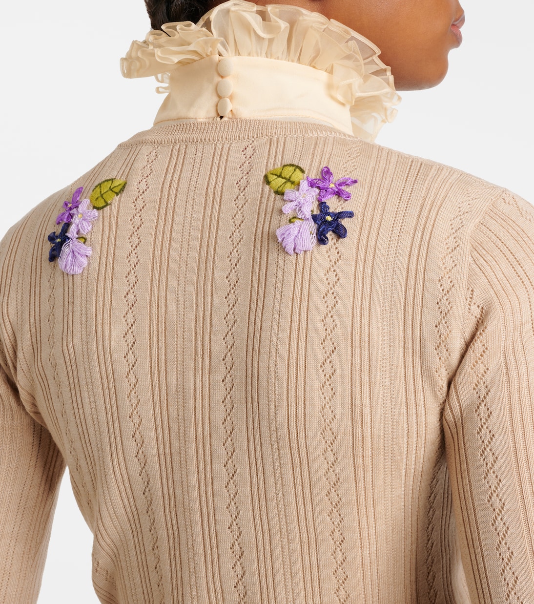 Embroidered virgin wool cardigan | Valentino