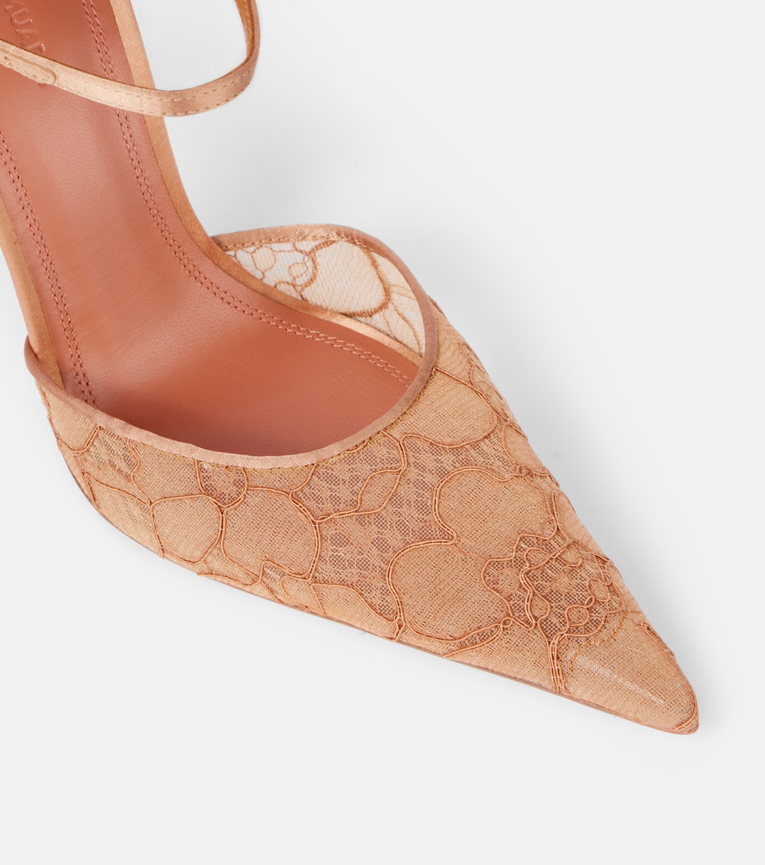 Barbara 105 satin-trimmed lace pumps | Amina Muaddi