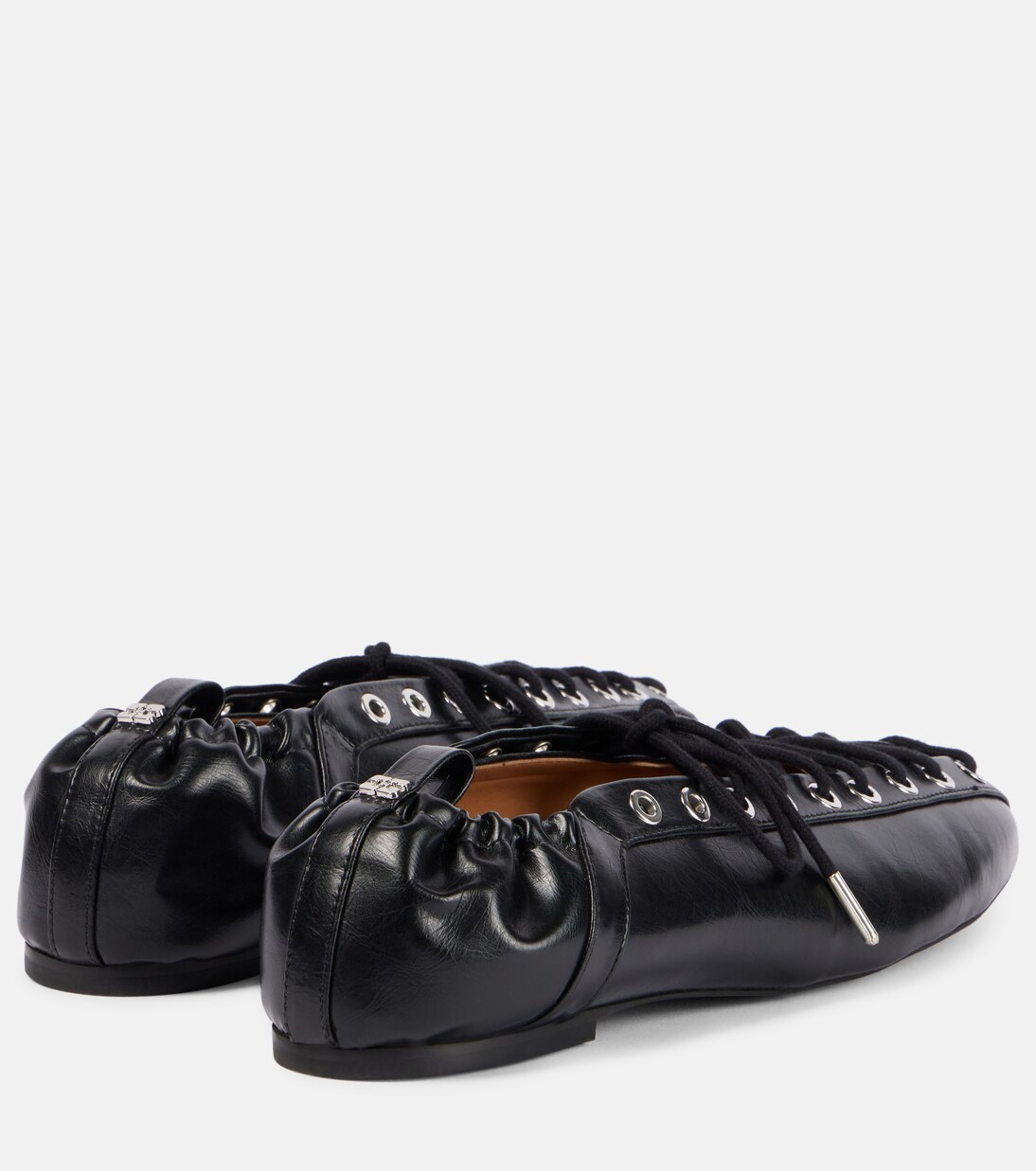 Lace-up ballet flats | Ganni