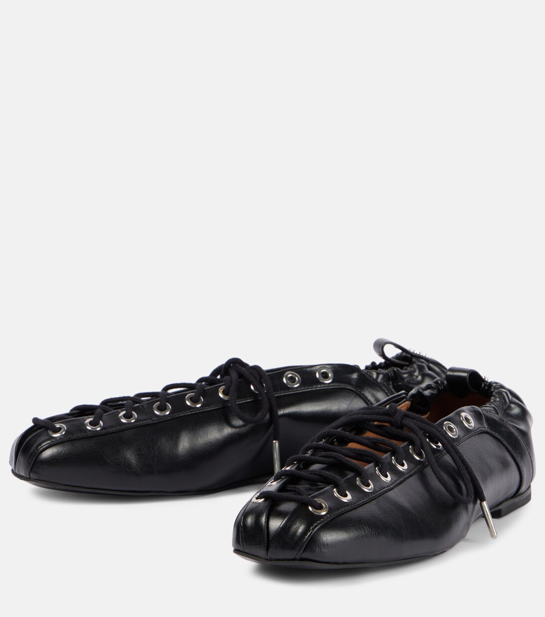 Lace-up ballet flats | Ganni