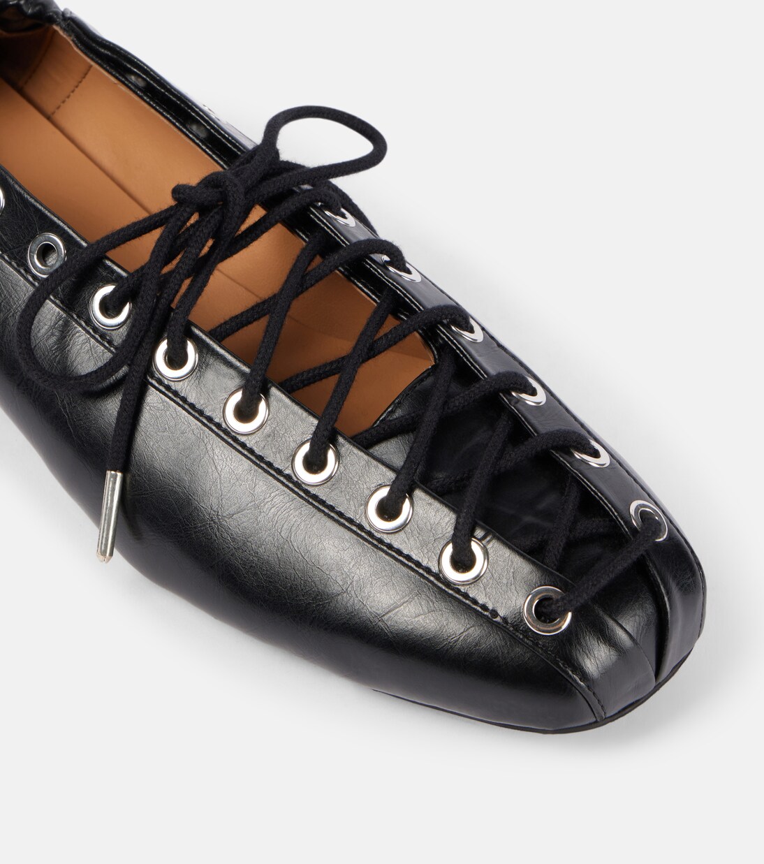 Lace-up ballet flats | Ganni