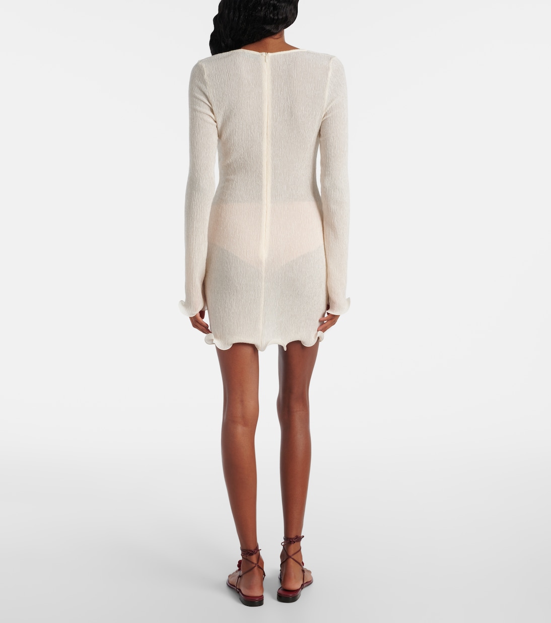 Abito corto in crêpe con applicazioni floreali | Magda Butrym