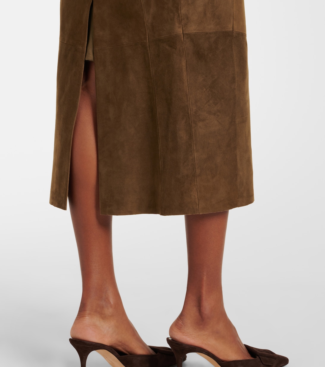 Bleistiftrock aus Veloursleder | Vince