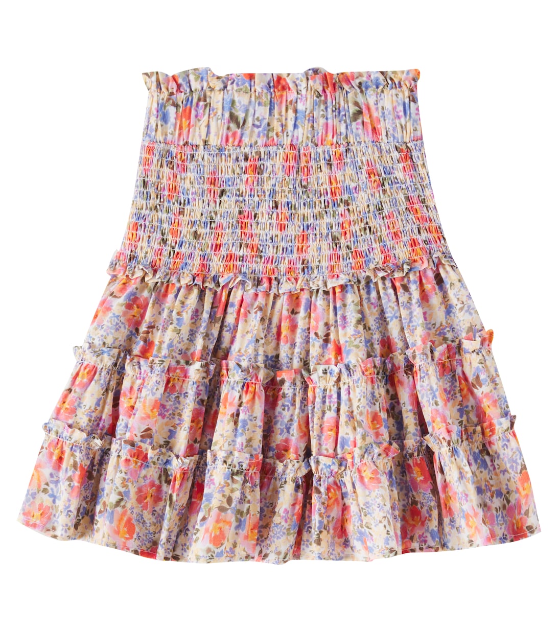 Floral tiered cotton voile skirt | Petite Amalie  