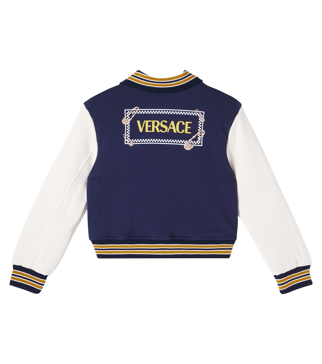 Giacca varsity Safety Pin in cotone | Versace Kids