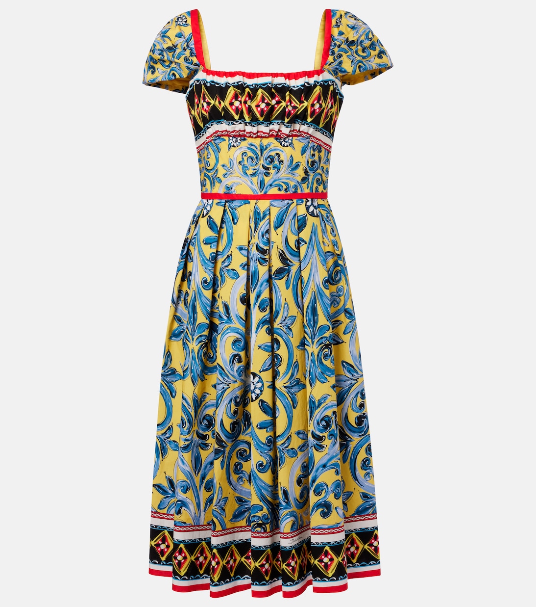 Pleated printed midi dress | Dolce&Gabbana