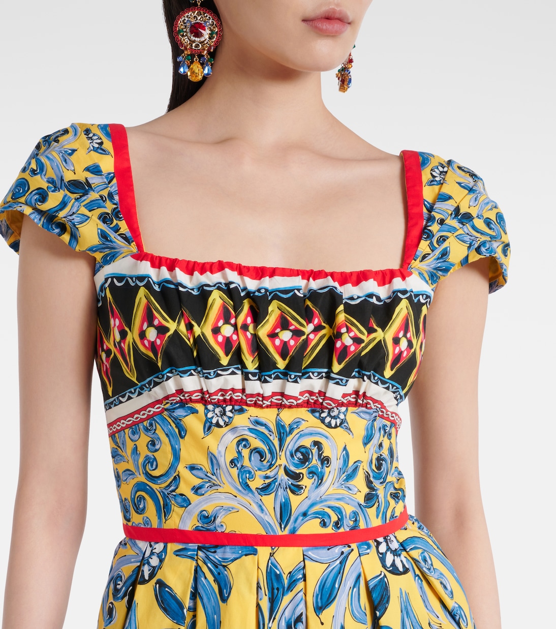 Pleated printed midi dress | Dolce&Gabbana