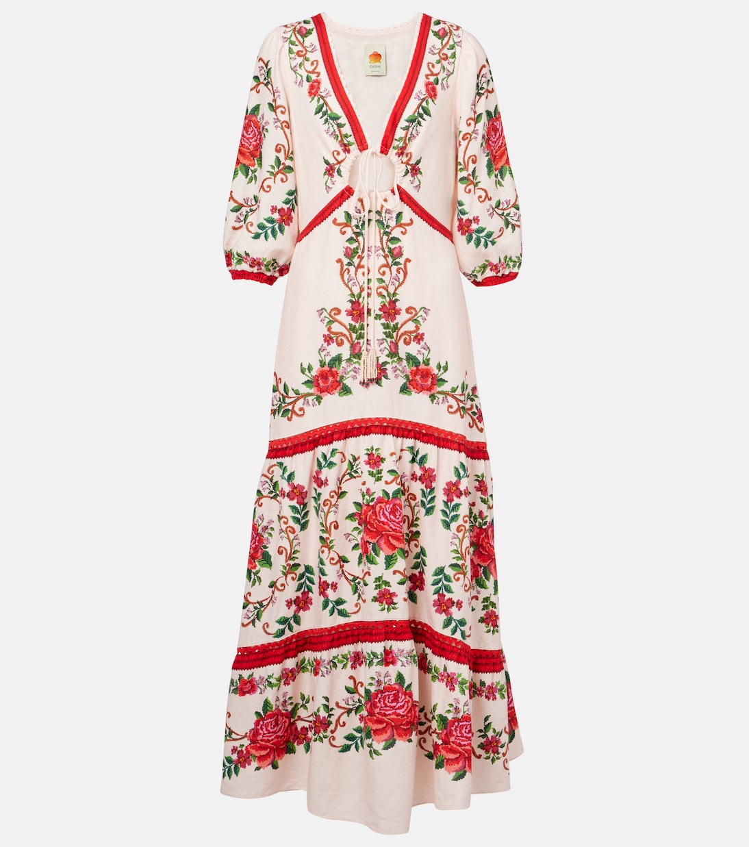 Robe longue en lin mélangé à fleurs | Farm Rio