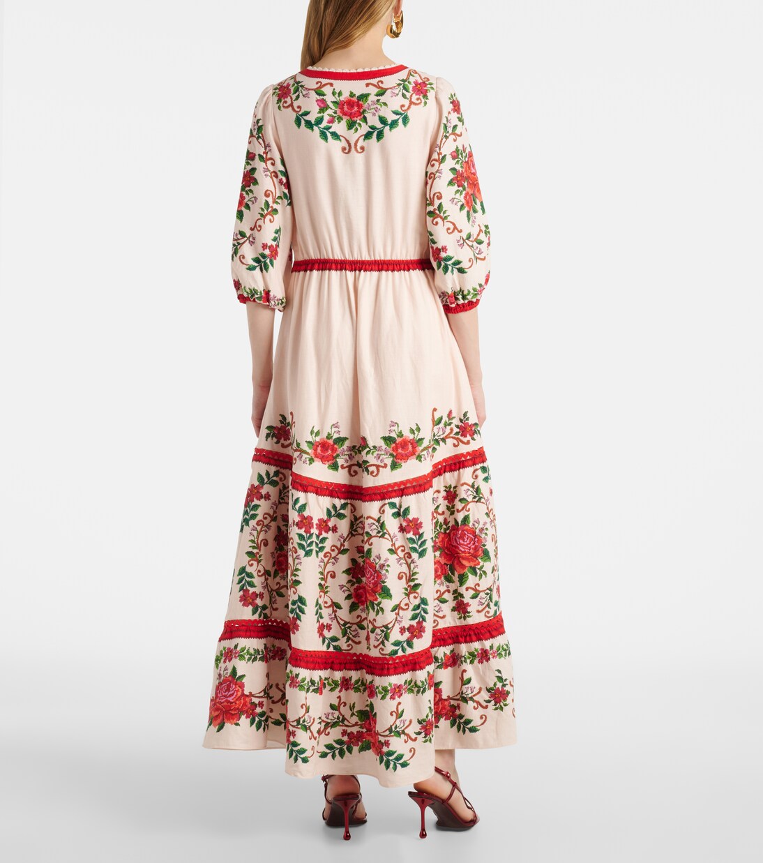 Robe longue en lin mélangé à fleurs | Farm Rio