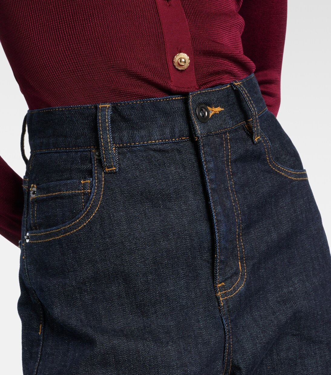 High-rise barrel-leg jeans | Self-Portrait